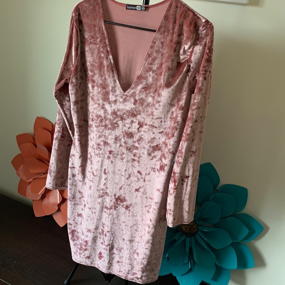 Deep V- neck dress